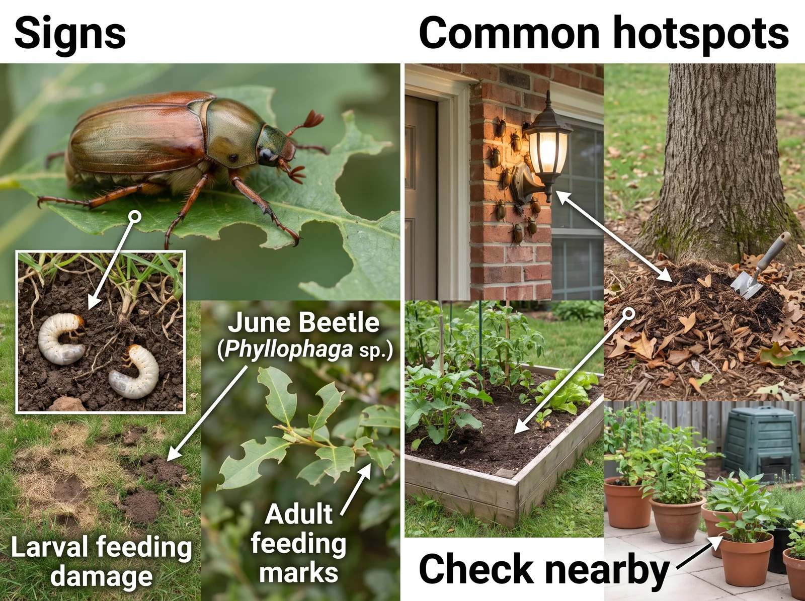 June Beetle — signs and common hotspots