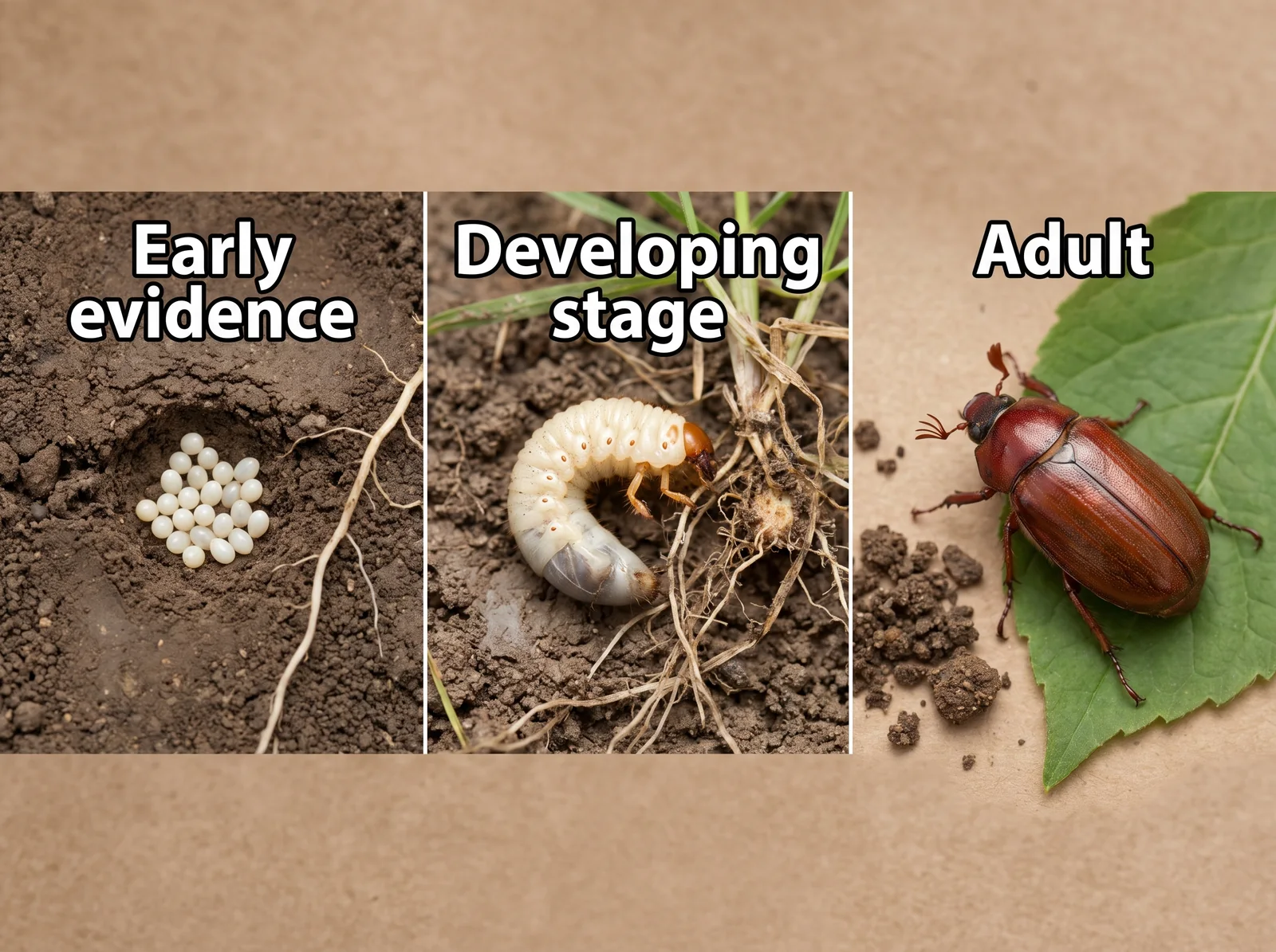 June Beetle — eggs larvae nest or life cycle